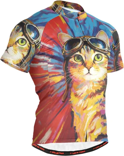 Vista 13 de Camiseta de ciclismo de manga corta para hombre Multi-Color 1