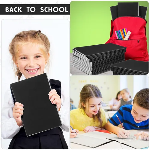 Vista 6 de Handepo 100 paquete de cuadernos de composición A5/A6 con líneas rayadas, cuadernos de composición de cartón Kraft a granel con cubierta suave