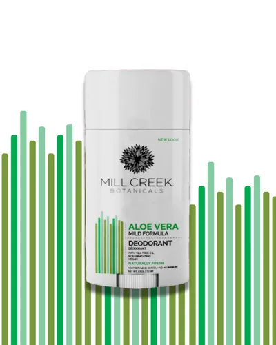 Vista 2 de Mill Creek Botanicals Aloe Fresh desodorante en barra con aceite de árbol de té, 2.5 onzas