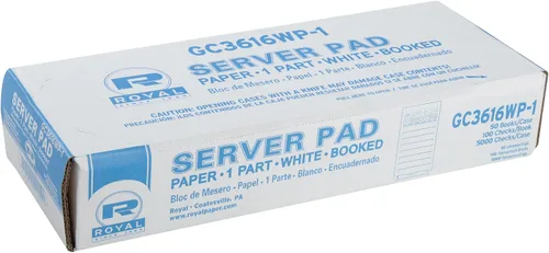 Vista 5 de ROYAL Papel blanco para bloc de servidor, 1 parte reservada con 8 líneas, caja de 50 libros