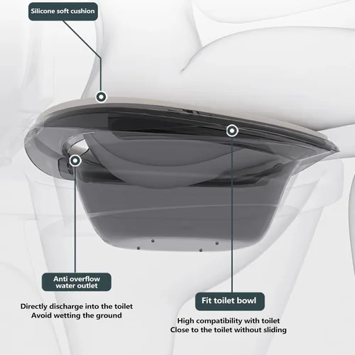 Vista 6 de Bañera eléctrica para asiento de inodoro para hemorroides, baño posparto, cuenco de sales de baño, lavabo de baño plegable, bandeja de baño plegable