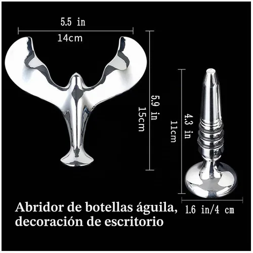 Vista 3 de Balancing Bird: decoración científica, abrebotellas de cerveza, abrebotellas de vino, decoración de mesa de águila (acero inoxidable)