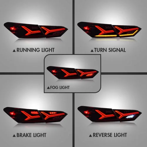 Vista 7 de T T-ABC Faros delanteros y luces traseras para Toyota Camry Faro y Luz Trasera 2018-2024 LE XLE SE XSE TRD Faro 6 Lente 8ª Generación Accesorios
