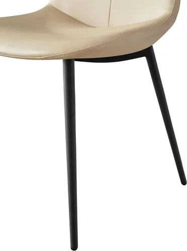 Vista 6 de Juego de 2 sillas de comedor con respaldo alto, sillas modernas de cocina y comedor de mediados de siglo, sillas tapizadas de piel sintética