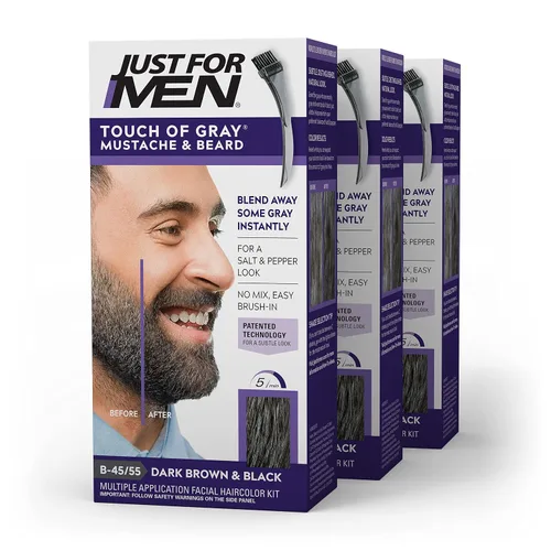 Vista 15 de JUST FOR MEN Gel de color para bigote y barba M-45, marrón oscuro 1 cada uno (paquete de 2)