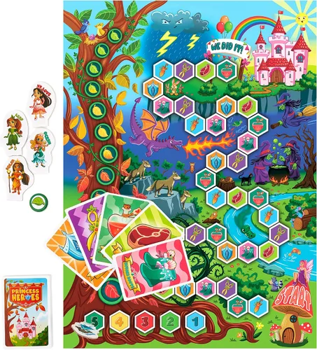 Vista 7 de Juego de mesa Princess Heroes – Juego cooperativo de castillo de princesa para niños de 4 años en adelante – Los niños desarrollan nuevas