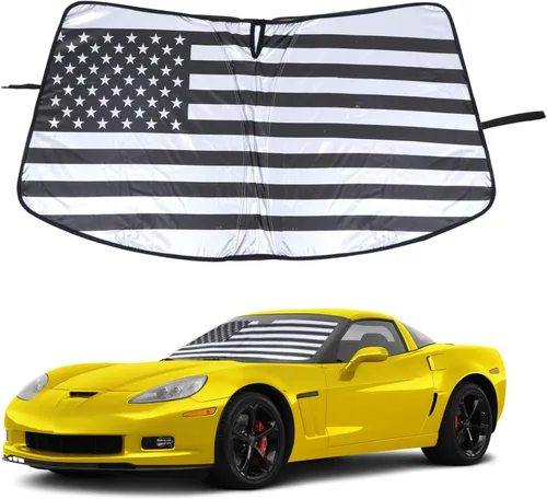 Vista 10 de Parasol para parabrisas para Chevrolet Corvette C6 2005-2013, parasol para ventana delantera, visera solar reflectante plegable, cubierta protectora