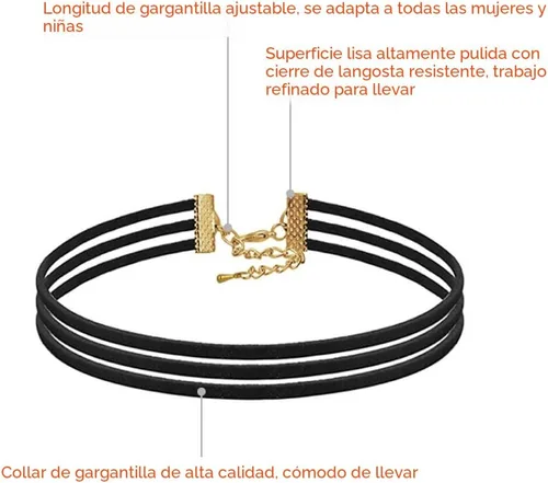 Vista 2 de PAXCOO Black Choker Necklaces Set for Women