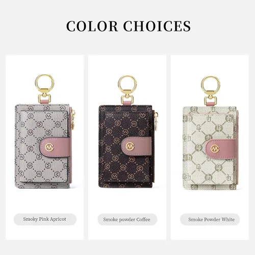 Vista 5 de GOLF SUPAGS Llavero de cuero PVC para mujer, portatarjetas, cartera con 6 ganchos, cierre a presión, llaves, organizador de dinero