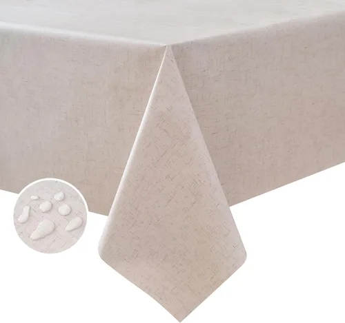 Vista 15 de NLMUVW - Mantel cuadrado de vinilo 100% resistente al agua, a prueba de aceite y derrames, mantel de PVC, fácil de limpiar, para cocina, comedor