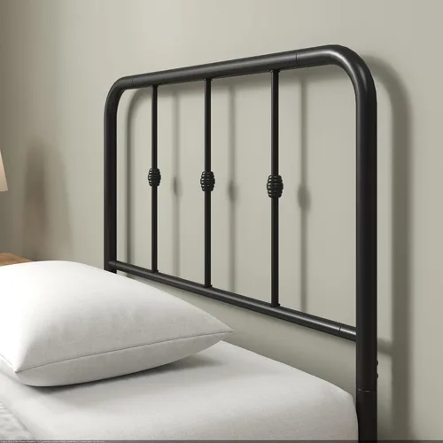 Vista 3 de Zinus Leonardo - Marco de cama con plataforma de metal, cabecero victoriano, tamaño individual Heavy Duty Bed Base, Ample Underbed Storage Space