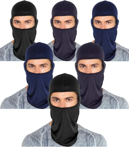Vista 2 de 6 Pieces UV Sun Protection Cooling Bandana Men Balaclava Full Face Covering Neck Gaiter Scarf Hood Outdoor Cycling Running