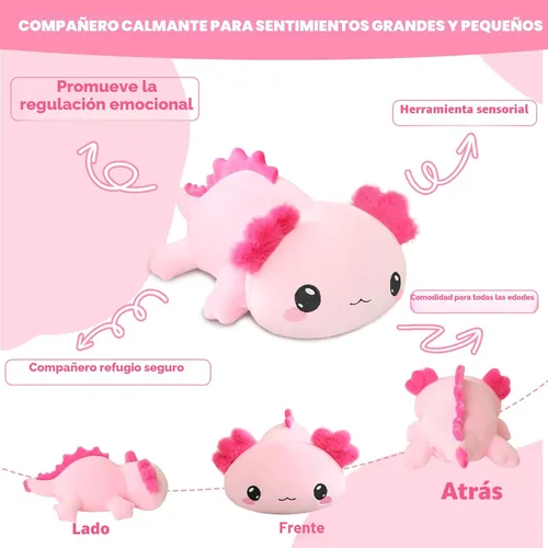 Vista 5 de TOYSYM Animales de peluche con peso, animal de peluche de ajoltol con cuentas pesadas, bonita almohada de juguete de peluche, regalos para adultos