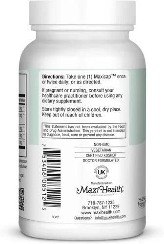 Vista 3 de Maxi Health Livamax - Fórmula de hígado - con cardo mariano y raíz de diente de león - 120 cápsulas - Kosher