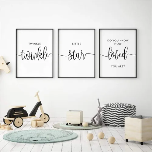 Vista 23 de NATVVA Pósteres de lienzo blanco y negro con texto en inglés "Eat Pray Love", impresiones artísticas de 3 piezas con marco interior de madera