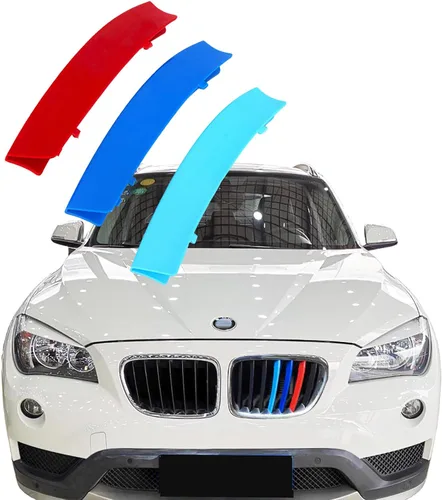 Vista 11 de Insertos de parrilla automotriz para BMW X1 F48 2016-2019 7 vigas, accesorios de parrilla delantera
