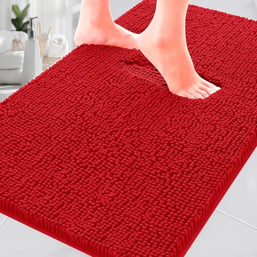 Vista 43 de Alfombras de baño en forma de U, alfombras de baño de felpilla súper absorbentes y respaldo antideslizante de PVC fuerte para inodoros, lavables a