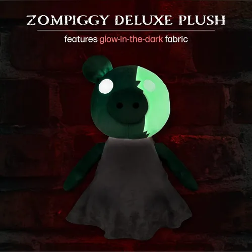 Vista 2 de PIGGY ZomPiggy - Juguete de peluche con ojos iluminados y sonidos, 13 pulgadas