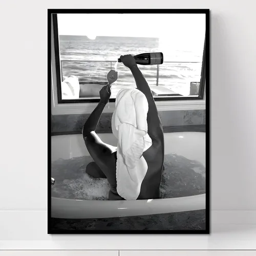 Vista 9 de Arte de pared en blanco y negro, cuadro vintage en blanco y negro, póster de periódico retro en blanco y negro, arte de pared preparado en blanco