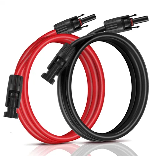 Vista 9 de Cable de extensión solar de 20 pies, cable de panel solar de 10 AWG de conexión profesional conectores hembra y macho, alambre de cobre estañado