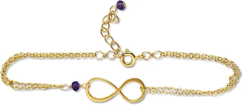 Vista 145 de Pulsera con dije de infinito con piedra natal, joyería hecha a mano, regalo para ella