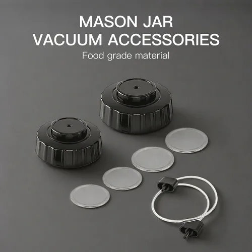 Vista 2 de MEGAWISE Kit de accesorios de sellado de tarros para máquinas de vacío MEGAWISE &FoodSaver de boca regular y ancha