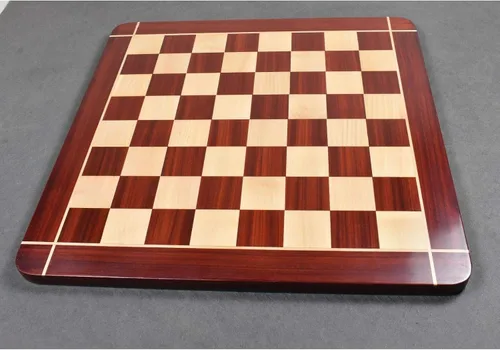 Vista 6 de Tablero de ajedrez de madera con diseño de palisandro y arce de 23" con cuadrado de 2.362 in