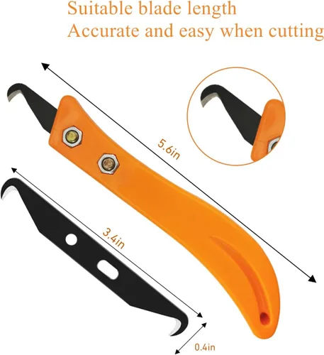 Vista 2 de Headley Tools Cuchillo utilitario de hoja de gancho, herramienta de extracción de agarre de golf con cuchillas para regriptar palos de golf