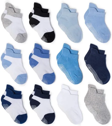 Vista 10 de Calcetines tobilleros antideslizantes Zaples para bebés con suelas antideslizantes para bebés, niños pequeños, niños y niñas