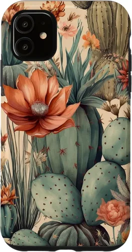 Vista 8 de Cactus Botanical Desert Western Funda bohemia moderna terracota para iPhone 17