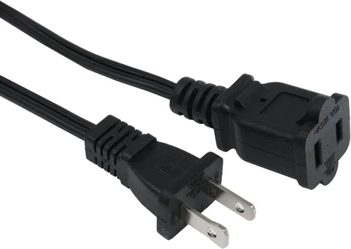 Vista 11 de Cable de extensión pequeño de 3 pies, corto de dos puntas, negro macho hembra 18 AWG cable de alimentación de CA polarizado para interiores, NEMA