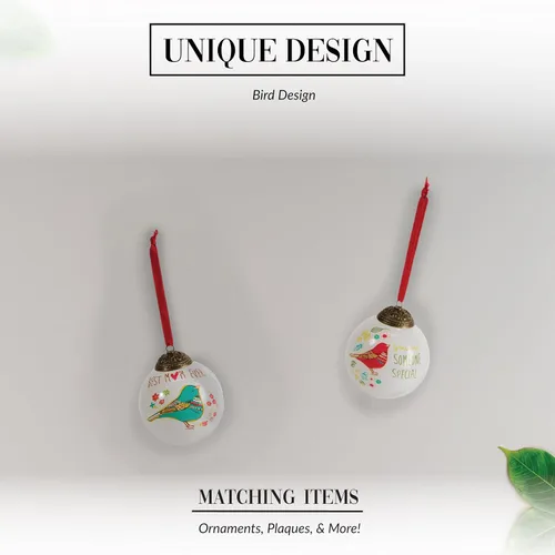Vista 4 de Pavilion Gift Company 54026 - Adorno floral de cristal con texto en inglés "A Mother's Love Best Mom Ever", diseño de pájaro verde azulado