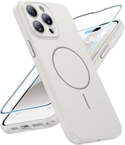 Vista 862 de FNTCASE Funda para iPhone 17 Pro: Fundas delgadas translúcidas de color azul claro compatibles con MagSafe, protección completa de la cámara