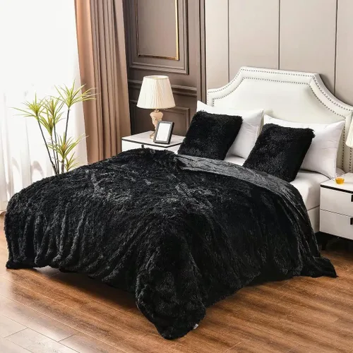 Vista 11 de YUSOKI manta de piel sintética extrasuave con pelos largos, transpirable, de 50 x 60 pulgadas, mullida, acogedora y cómoda, de microfibra de lujo