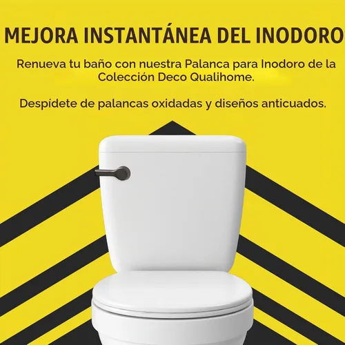 Vista 2 de Qualihome Kit de Reemplazo de Manija de Descarga de Inodoro - Manija Universal de Inodoro - Palanca de Descarga Duradera, Elegante y Fácil