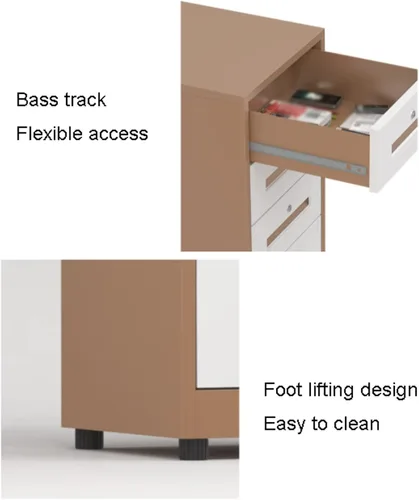 Vista 3 de Archivador de 2 cajones, archivador vertical de acero metálico con cerradura, totalmente montado, para A4, papel legal y papel de carta para oficina