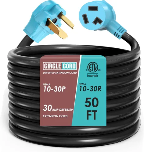 Vista 9 de CircleCord Cable de extensión de carga para secadora de 3 puntas y 15 pies