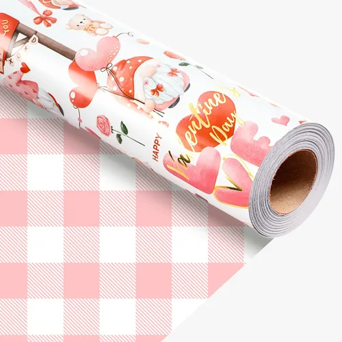 Vista 7 de Merture Rollo de Papel de Regalo con Rosas de Acuarela - 17 Pulgadas x 32.8 Pies (46.5 pies cuadrados) Papel de Regalo Floral de Papel Aluminio