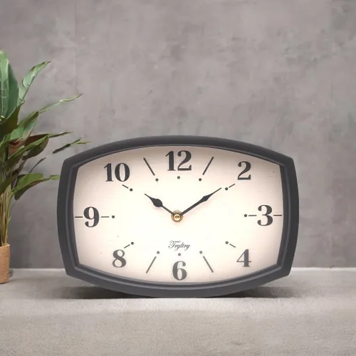 Vista 6 de Reloj de pared pequeño Silencioso Retro Rectangular Reloj Negro Rectángulo Relojes de pared de metal con pilas estilo antiguo de diseño