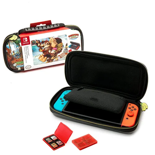 Vista 2 de Game Traveler Donkey Kong Nintendo Switch Case - Switch OLED Case for Switch OLED & Original Switch, Adjustable Viewing Stand & Bonus Game Cases