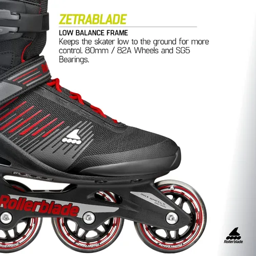 Vista 5 de Rollerblade Zetrablade - Patines en línea para hombres adultos, color negro y plateado