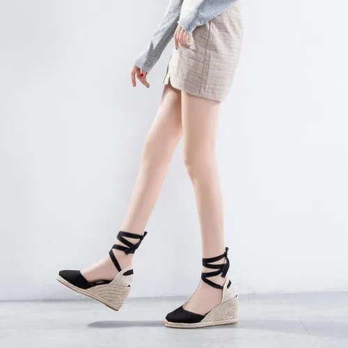 Vista 3 de U-lite - Alpargatas con puente de 3 para mujer, clásicas y suaves, con cordones.