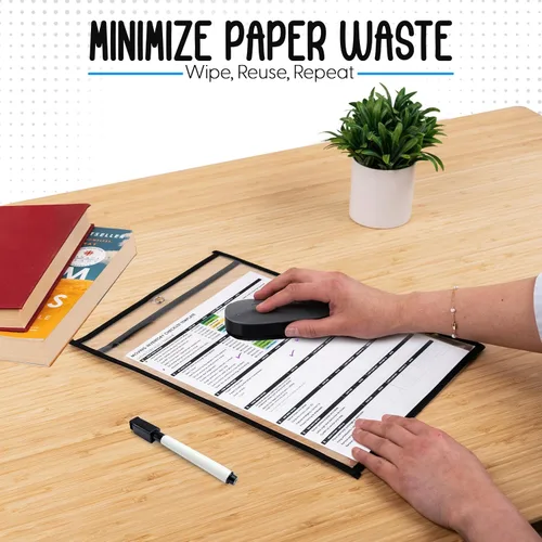 Vista 3 de Essex Wares - Paquete de 4 soportes para boletos de trabajo (negro) - Uso en tu negocio o en un aula. Se adapta fácilmente a hojas de papel estándar