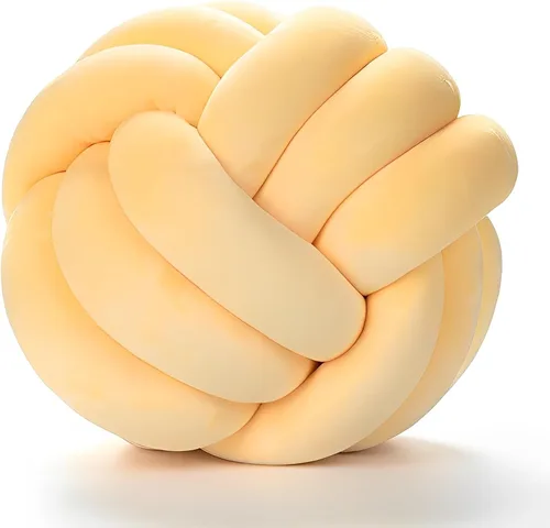 Vista 11 de Almohada de nudo de bola redonda, cojines de almohada de felpa para decoración de habitación de niños, juguete calmante para aliviar el estrés Rosa