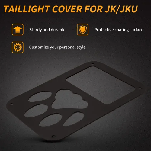 Vista 2 de Cubierta de Luz Trasera Compatible con Jeep Wrangler JK/JKU 2007-2018, Protector de Cubierta de Luz Trasera con Forma de Pata de Perro Protector