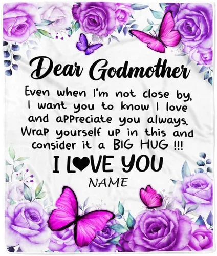 Vista 11 de Manta personalizada con texto en inglés «To My Godmother from Goddaughter Godson Thank You for Being My Godmother», para Día de la Madre