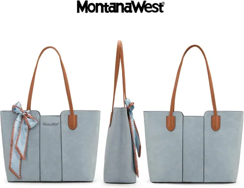 Vista 4 de Montana West - Bolsos de mano para mujer, bolso tipo satchel con asa superior mediana