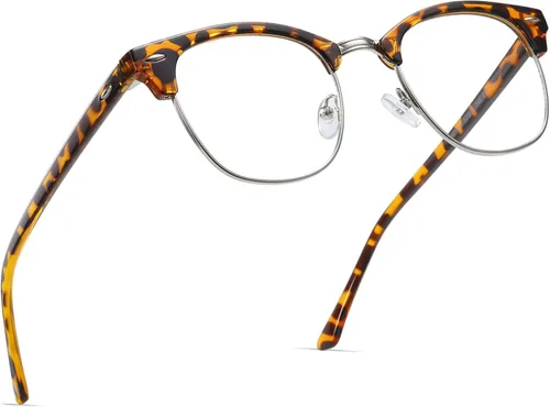 Vista 15 de Blue Light Blocking Glasses Anti Eyestrain Computer Gaming Glasses Vintage Half Frame UV Clear Lens for Women Men