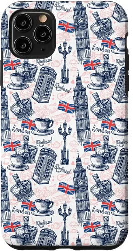 Vista 13 de Funda para iPhone 16 London con Big Ben, Booth, Union Jack, funda de té inglés
