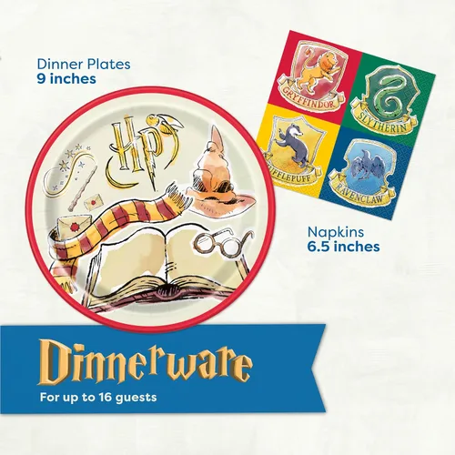 Vista 4 de Kit de decoración de cumpleaños de Harry Potter Suministros para fiesta de cumpleaños de Harry Potter Con cubierta de mesa de Harry Potter